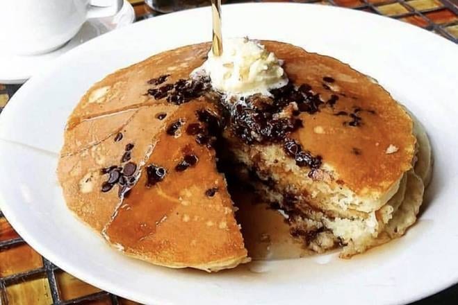 Blueberry Chocolate Chip Pancakes.